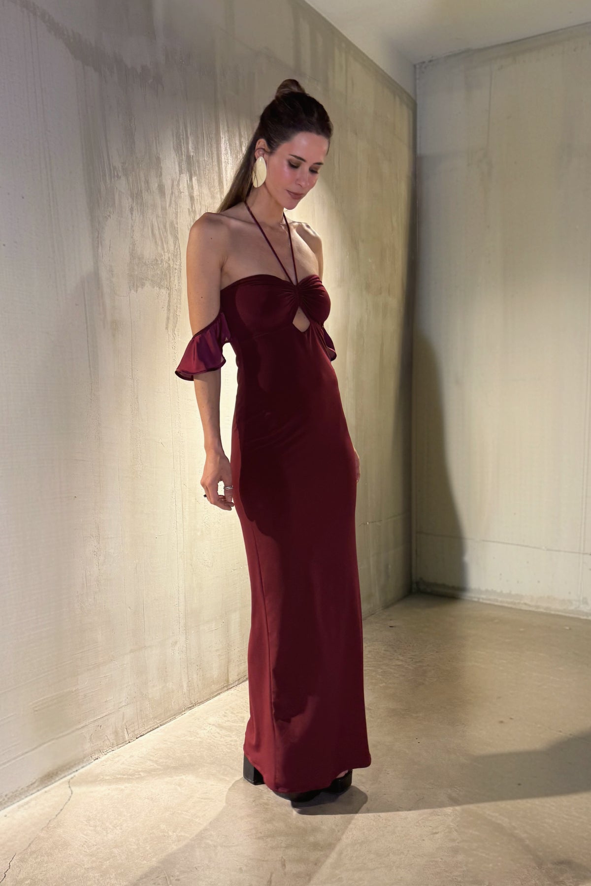 Vestido Muna Burdeo