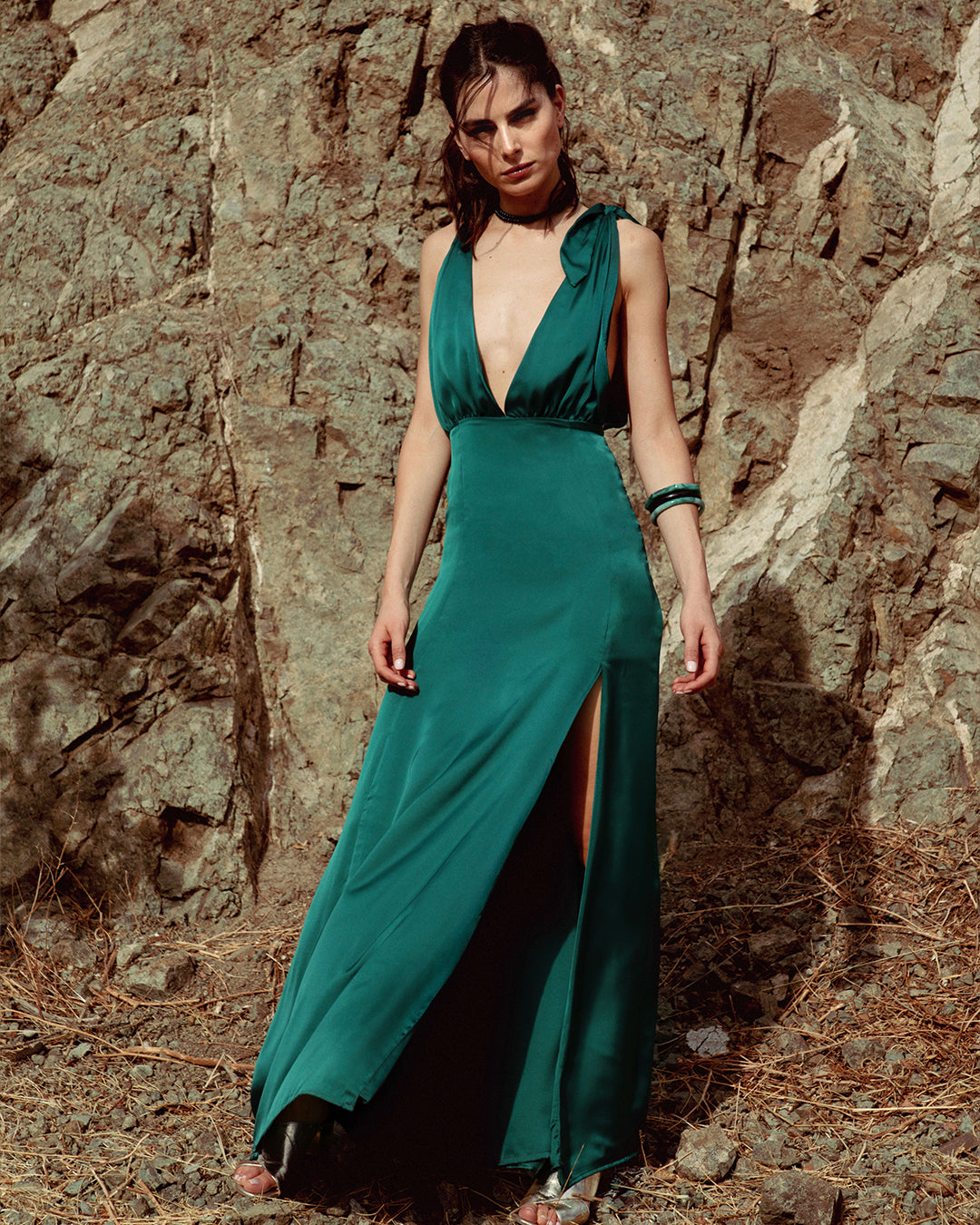 Vestido Fiora Verde Botella