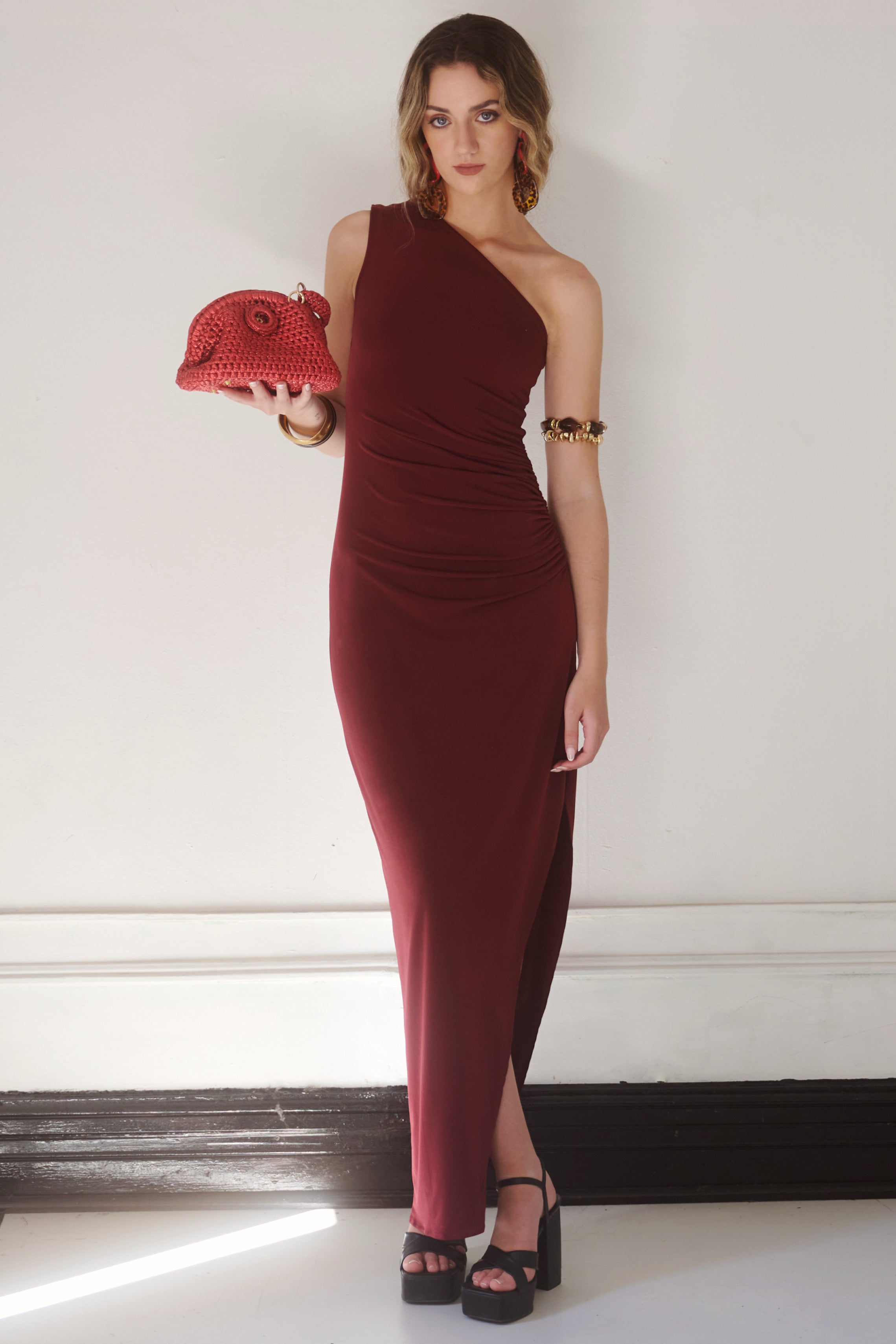 Vestido Cyra Burdeo