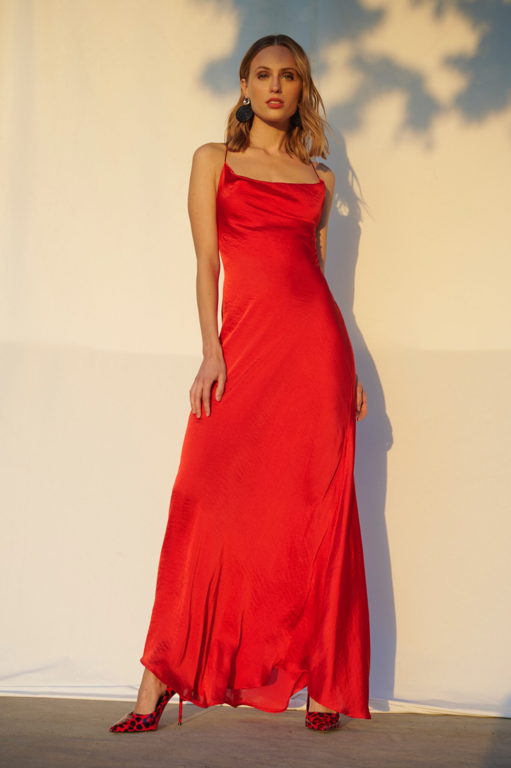 Vestido de best sale seda rojo